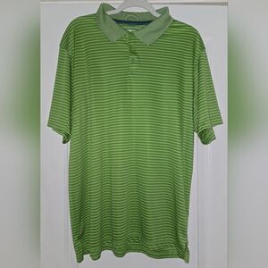 Columbia Men's Omni-Shade Green Striped Polo Shirt Size XL